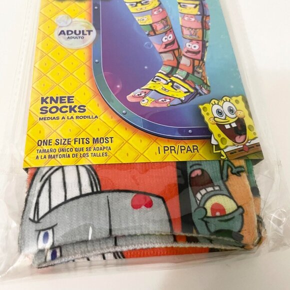 SpongeBob SquarePants Knee High Adult Novelty Socks 1 Pair - Picture 2 of 11